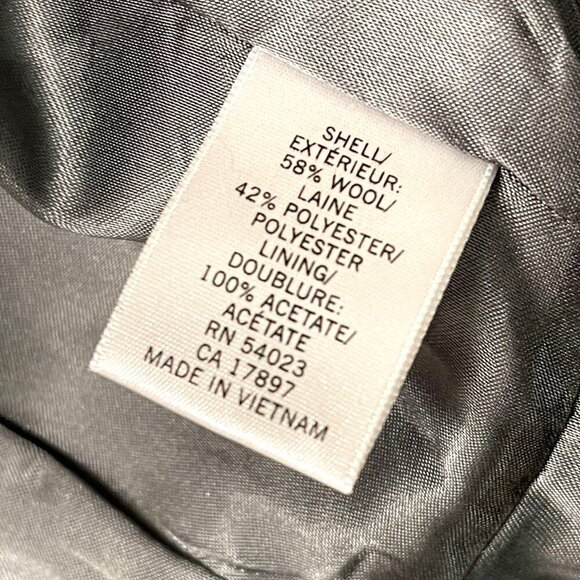 BANANA REPUBLIC Size 0 Gray MILITARY EQUESTRIAN Hunting Wool Blazer Jacket - Picture 3 of 4